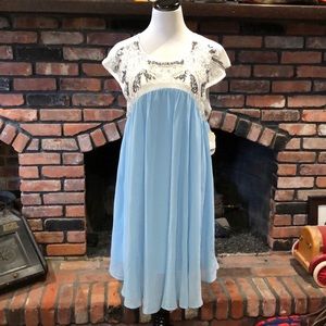 Altar'd State sky blue & white dress holiday sparkly L